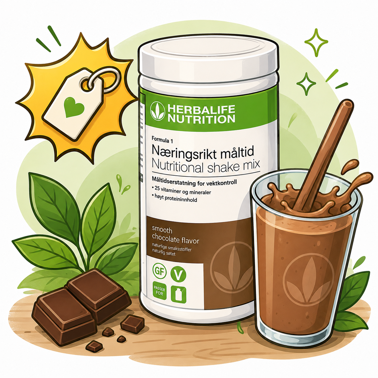 Herbalife Formula 1 Nutritional Shake Mix – smooth chocolate flavor
