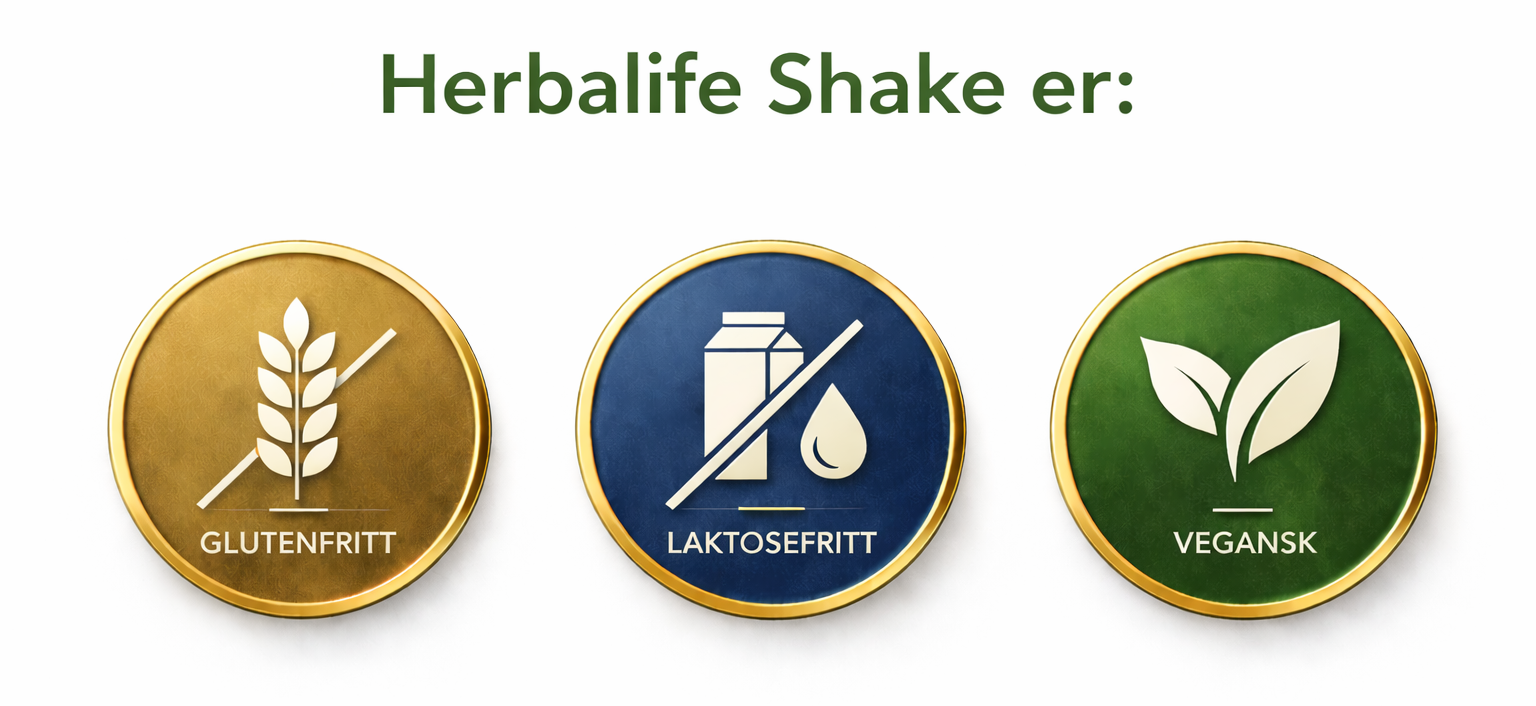 Herbalife shake er glutenfritt, laktosefritt og vegansk