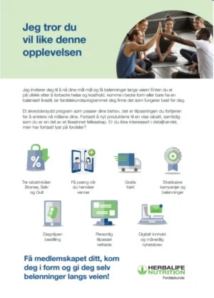 Bli Herbalife fordelskunde og få rabatt på produktene til eget bruk