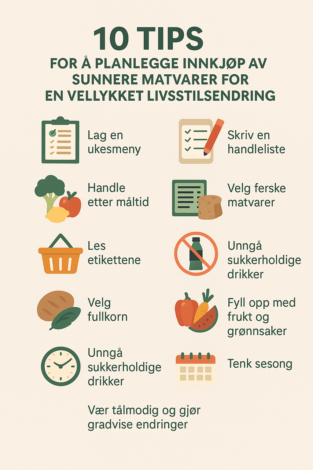 10 tips planlegge sunne matvarer www.herba-shake.no