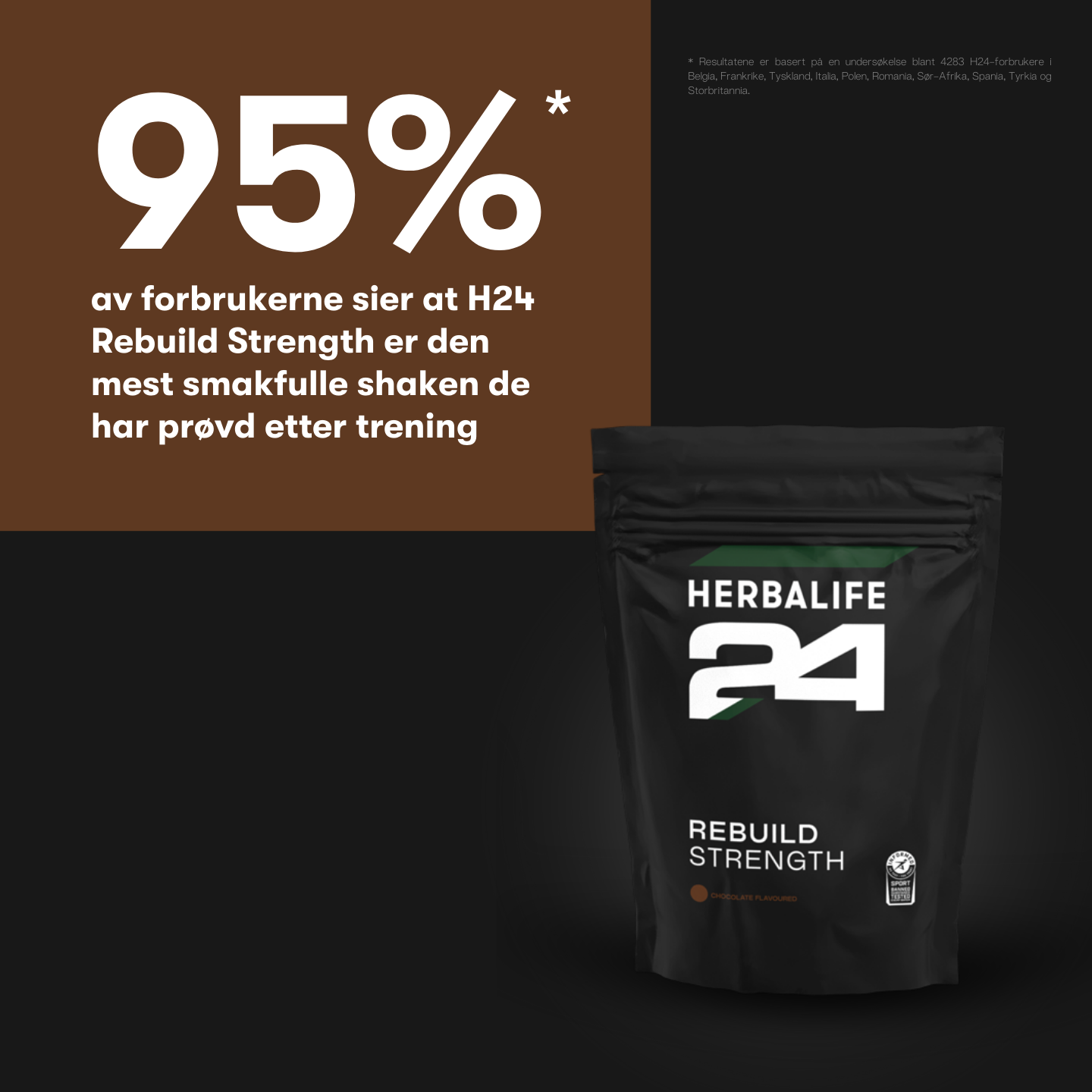 Herbalife24 Rebuild Strength ettertrening sjokolade 1000 g