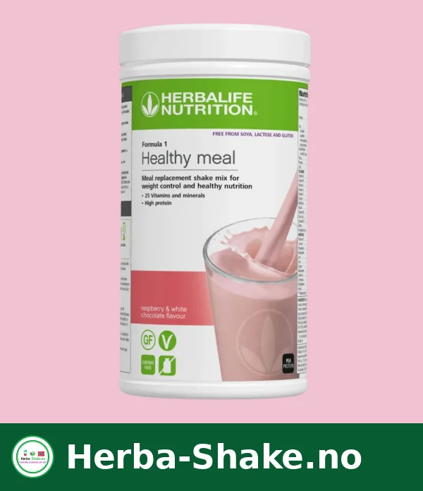 Herbalife Formula 1 Shake Raspberry & White Chocolate – smak av bringebær og hvit sjokolade